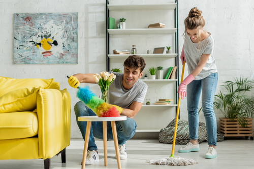 How do I ask my partner for help with cleaning